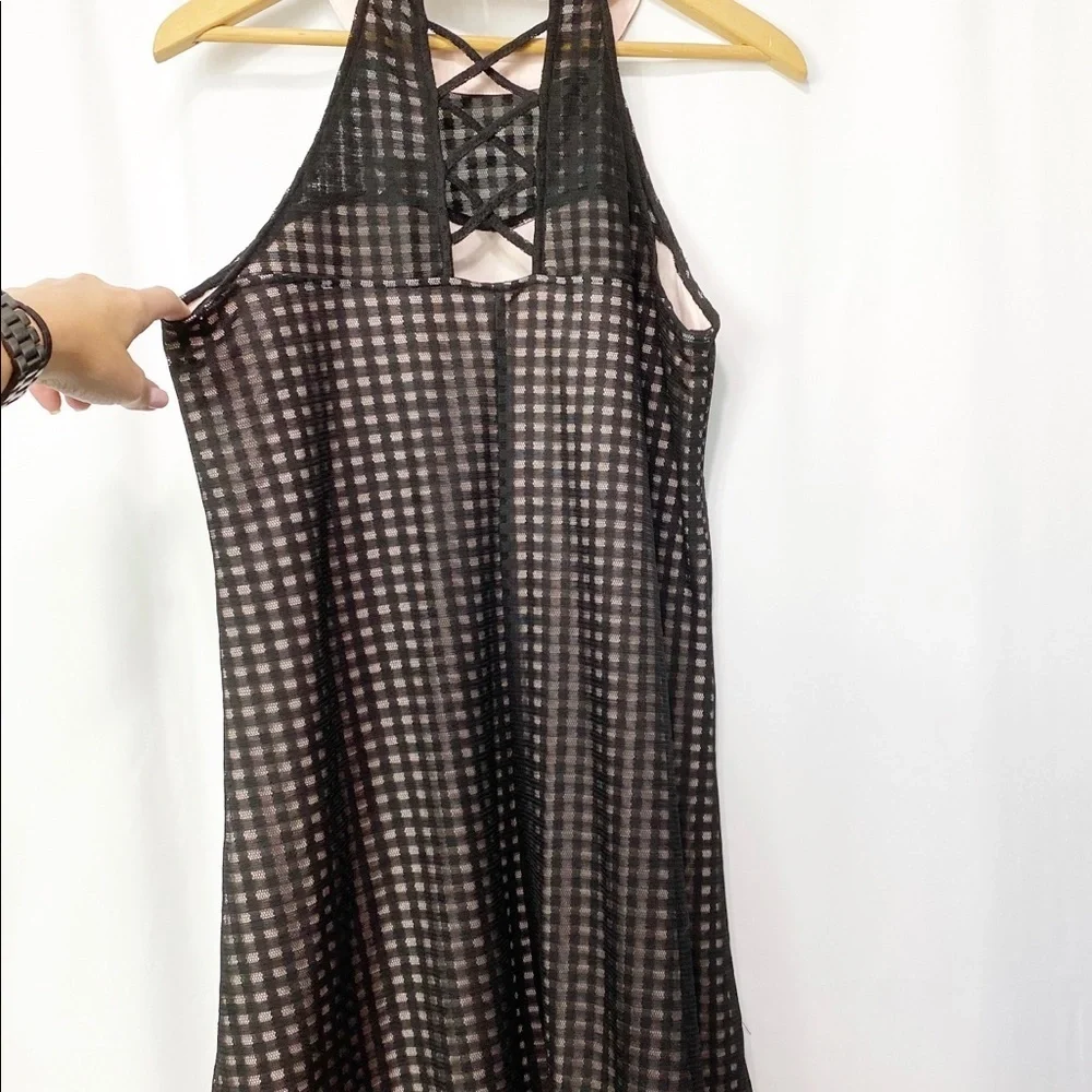 NWT-Candies-Black Semi Sheer Overlay Pink Dress L - Picture 9 of 12
